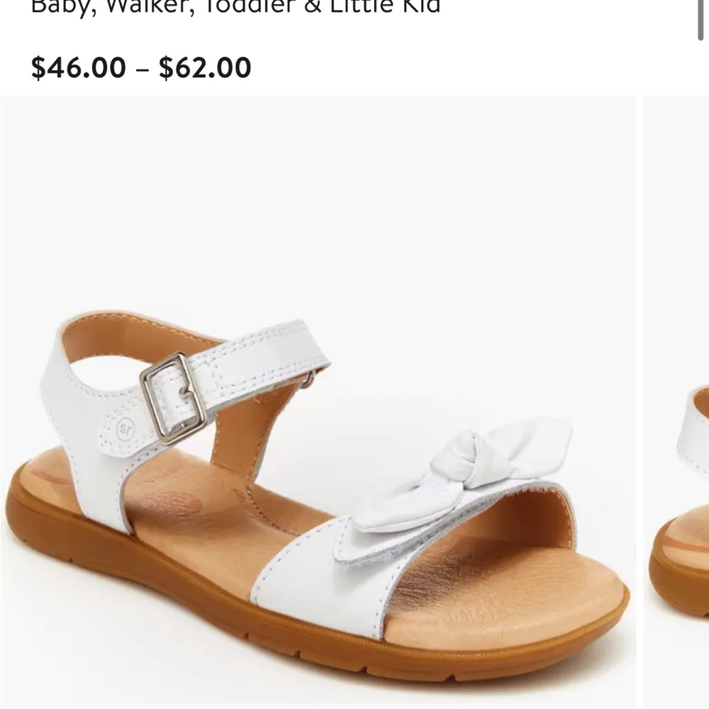 Stride Rite Whitney Toddler Girl White Bow Sandals NIB